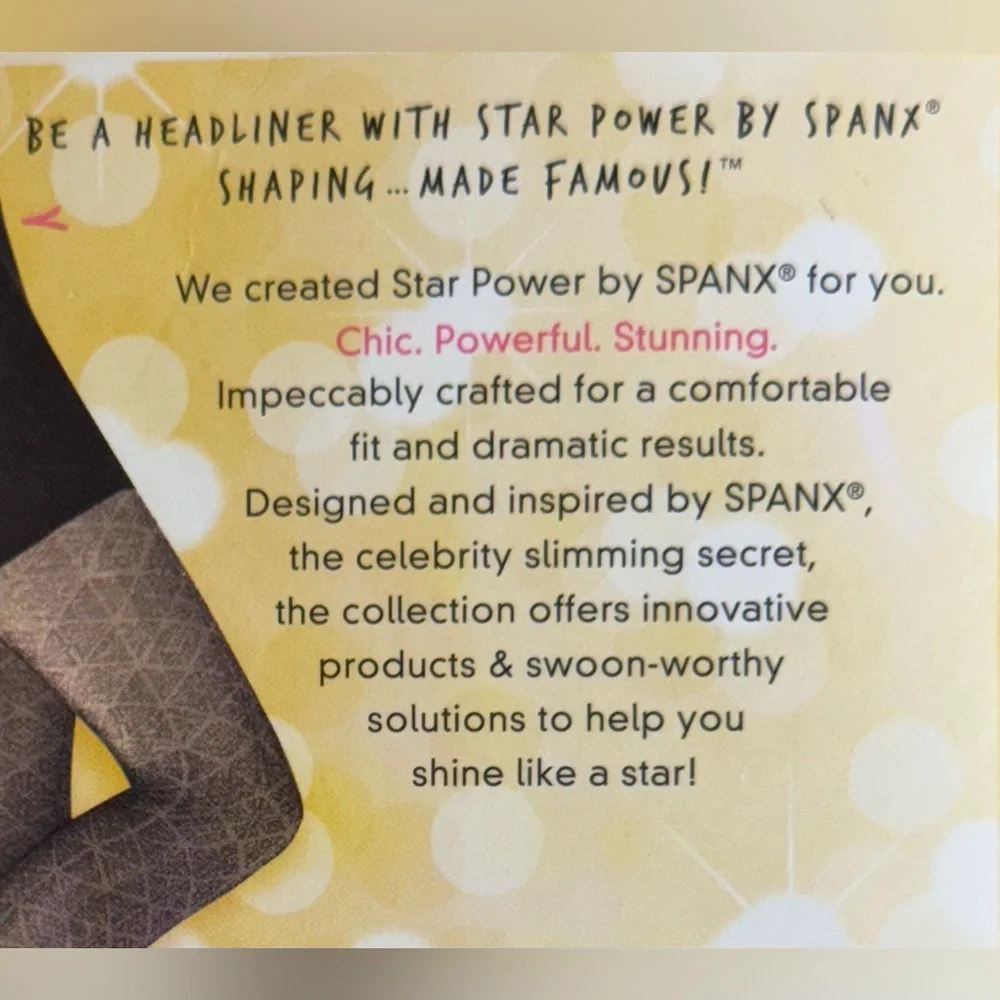 Star Power by SPANX Center-Stage Patterned Shaping‎ Tights Nouvea Black NWT